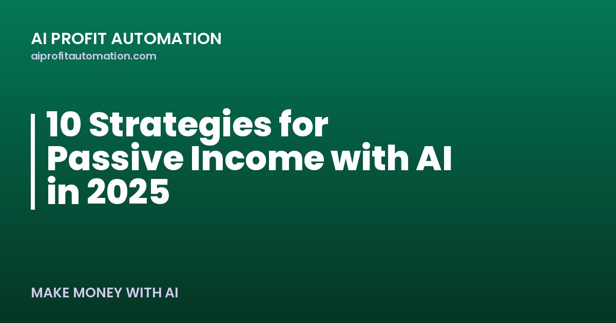 10 Strategies for Passive Income with AI in 2025