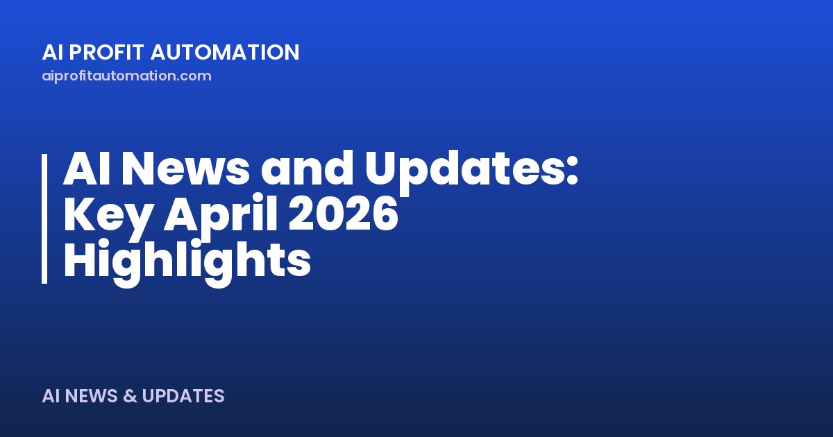 AI News and Updates: Key April 2026 Highlights