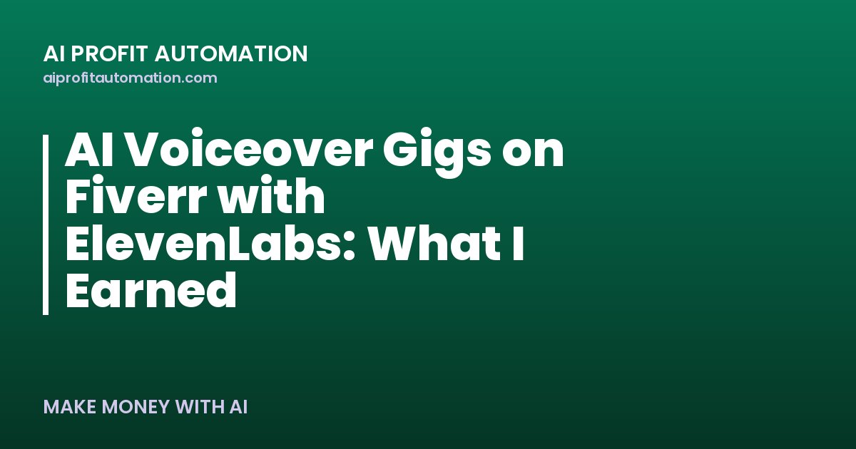 AI Voiceover Gigs on Fiverr with ElevenLabs: What I Earned