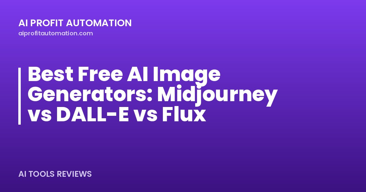 Best Free AI Image Generators: Midjourney vs DALL-E vs Flux