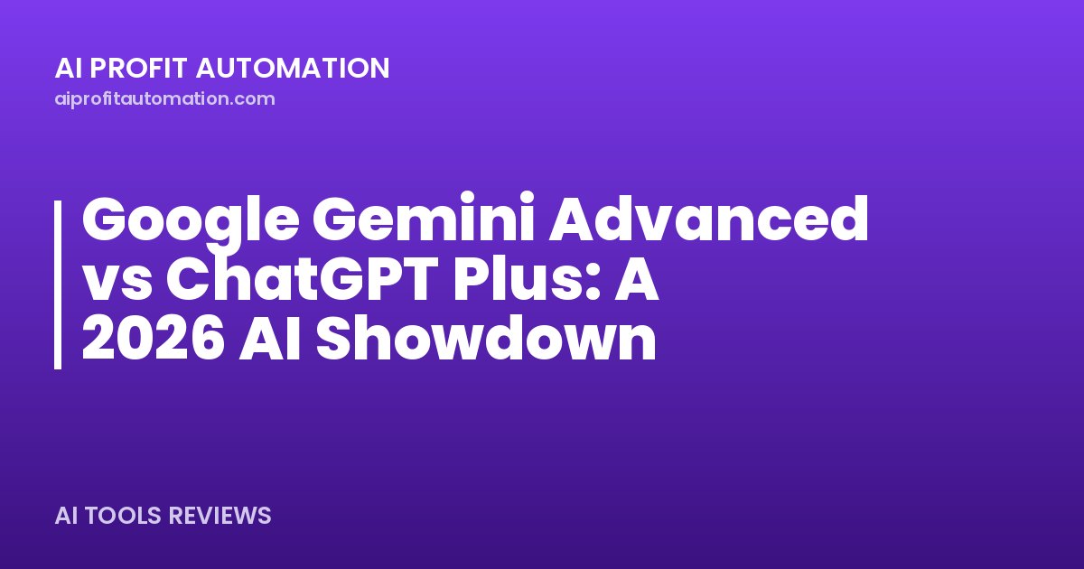 Google Gemini Advanced vs ChatGPT Plus: A 2026 AI Showdown