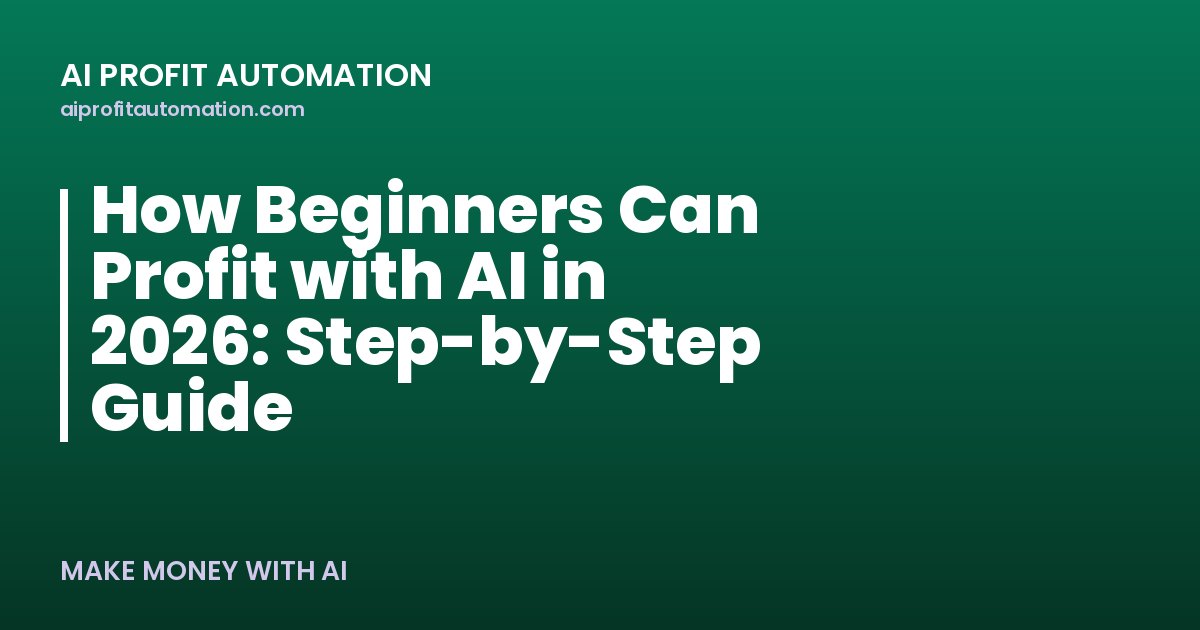 How Beginners Can Profit with AI in 2026: Step-by-Step Guide