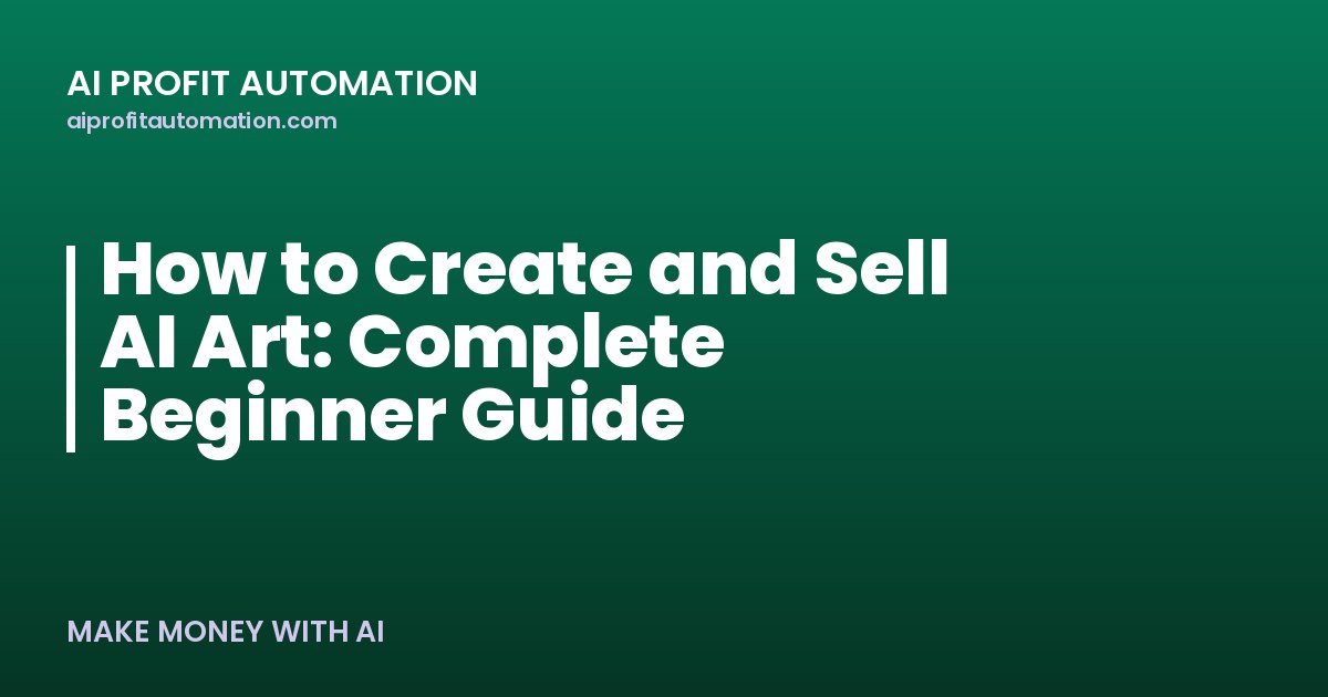 How to Create and Sell AI Art: Complete Beginner Guide