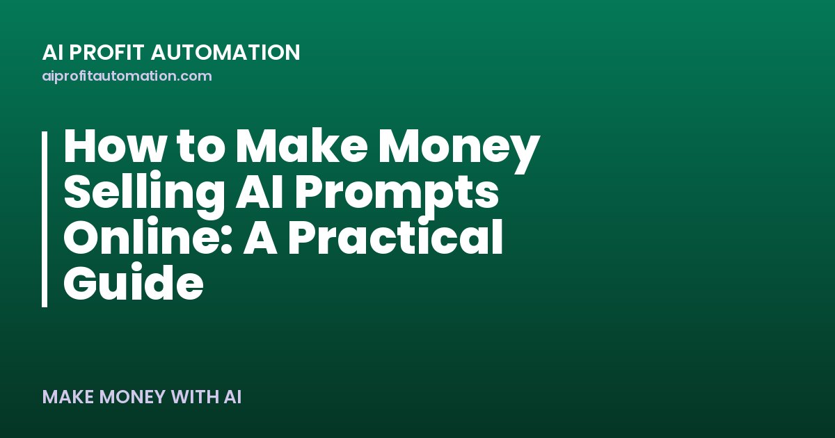 How to Make Money Selling AI Prompts Online: A Practical Guide