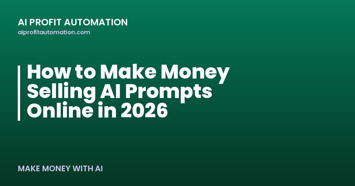 How to Make Money Selling AI Prompts Online in 2026