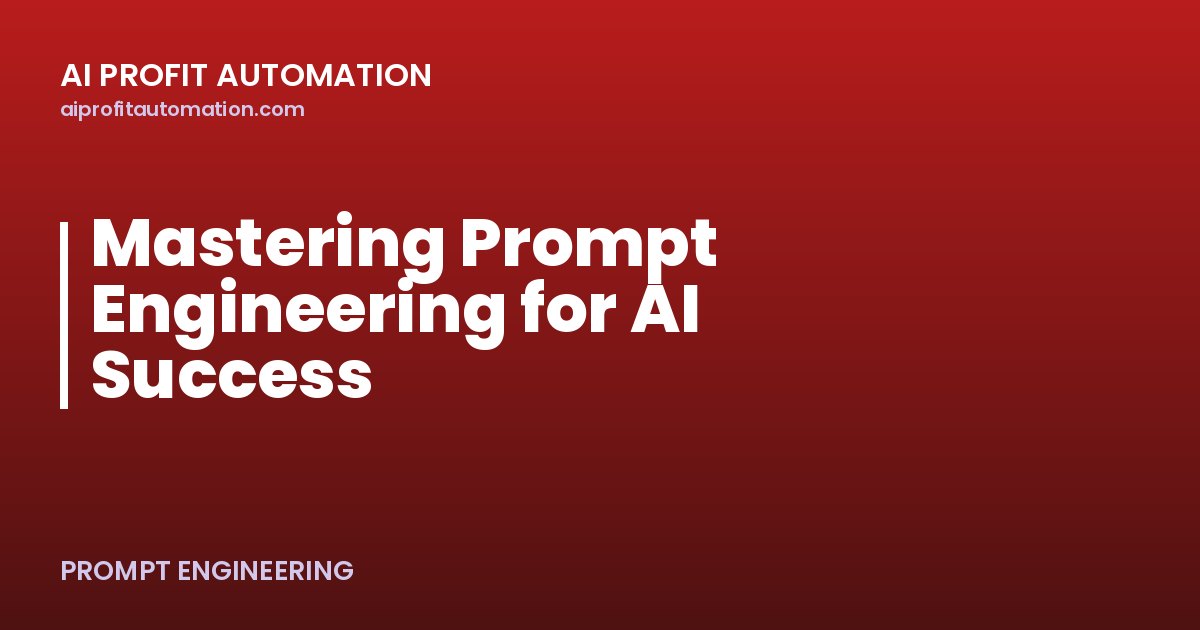 Mastering Prompt Engineering for AI Success