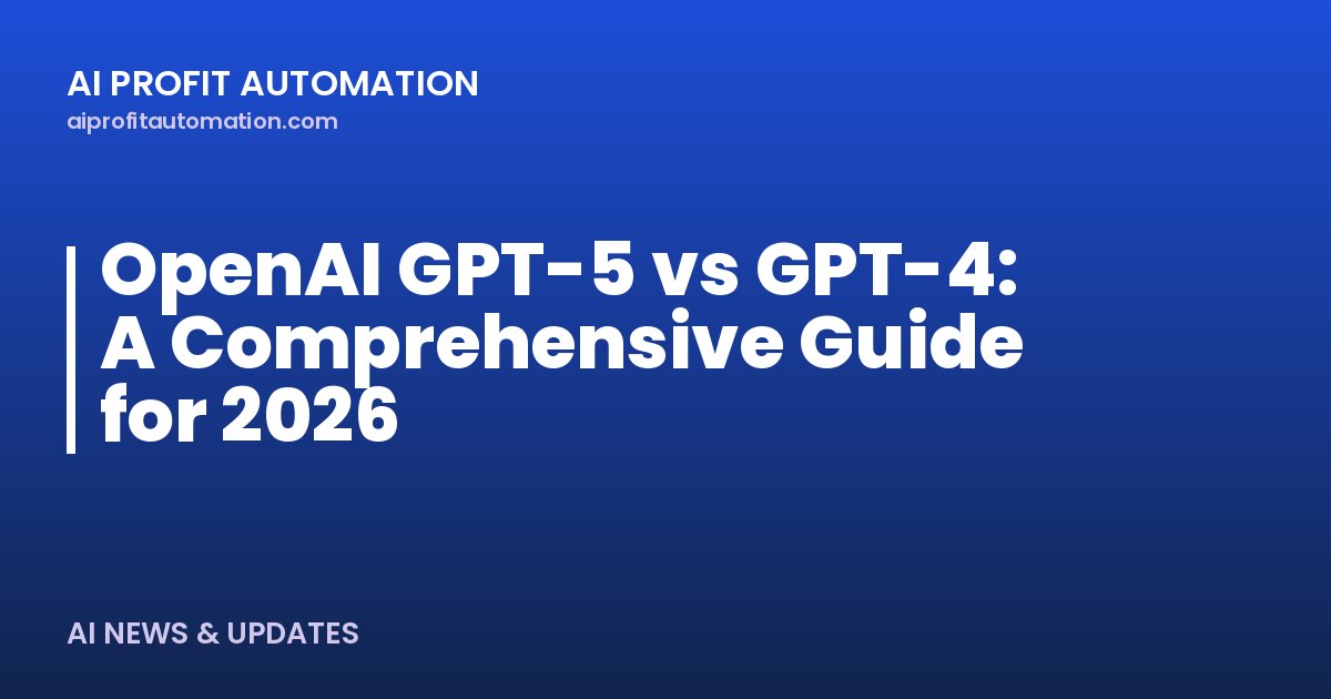 OpenAI GPT-5 vs GPT-4: A Comprehensive Guide for 2026