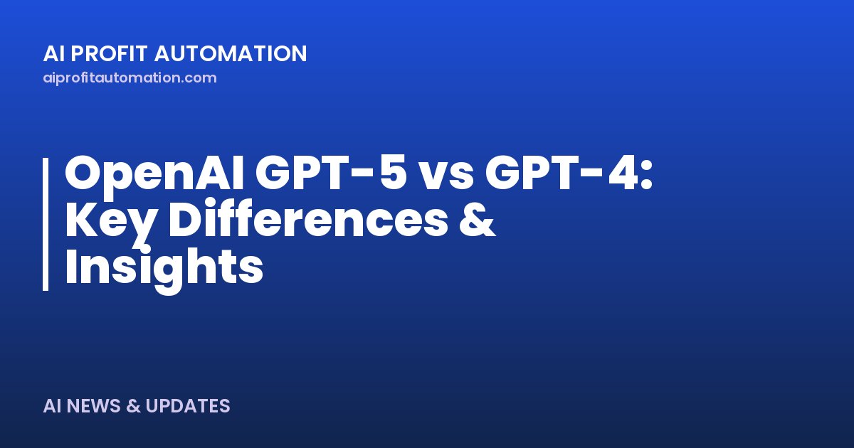 OpenAI GPT-5 vs GPT-4: Key Differences & Insights