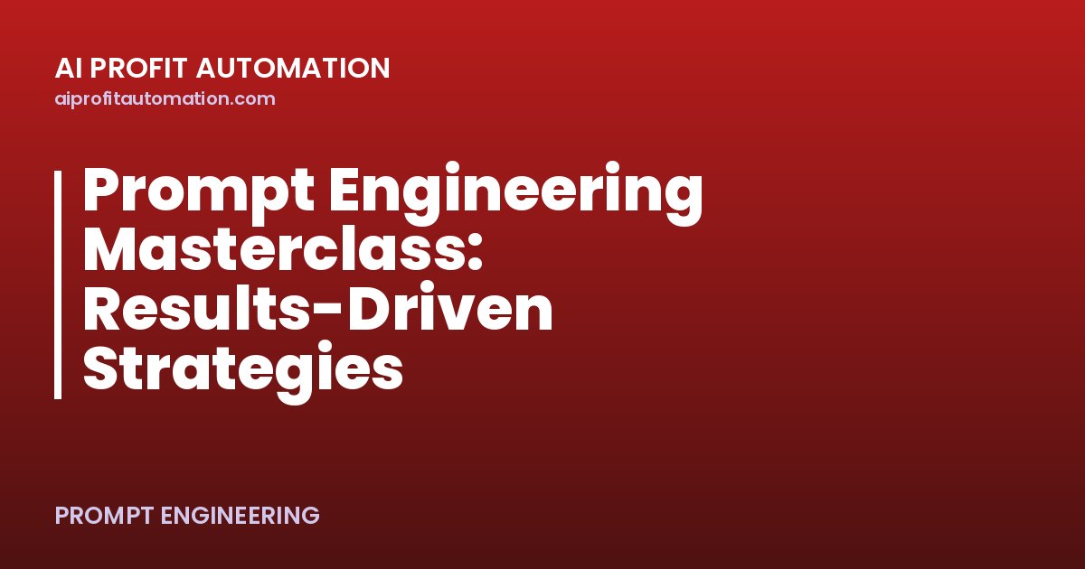 Prompt Engineering Masterclass: Results-Driven Strategies