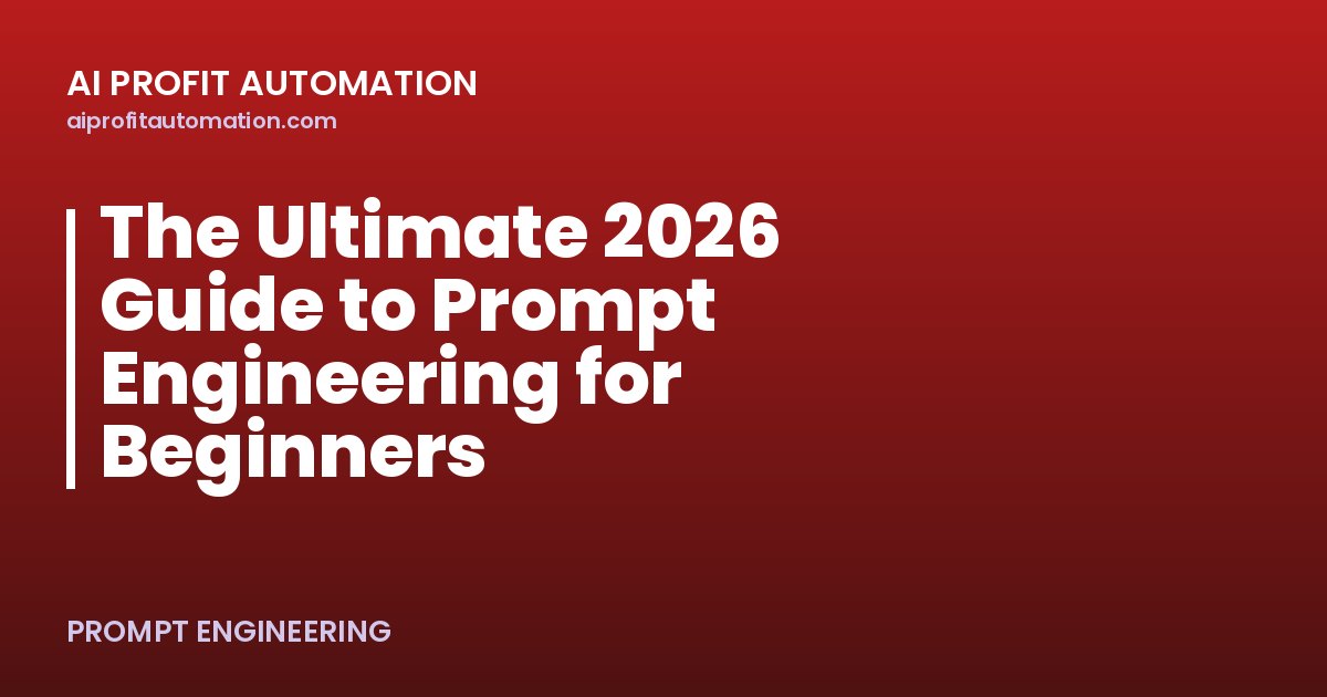 The Ultimate 2026 Guide to Prompt Engineering for Beginners