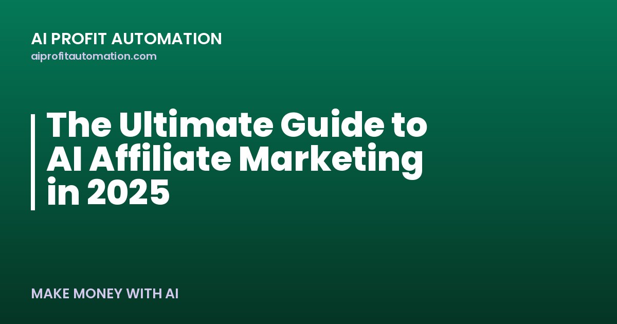 The Ultimate Guide to AI Affiliate Marketing in 2025