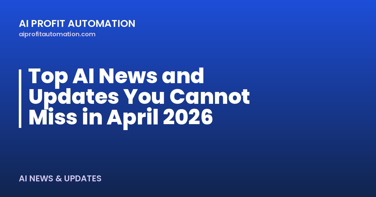 Top AI News and Updates You Cannot Miss in April 2026