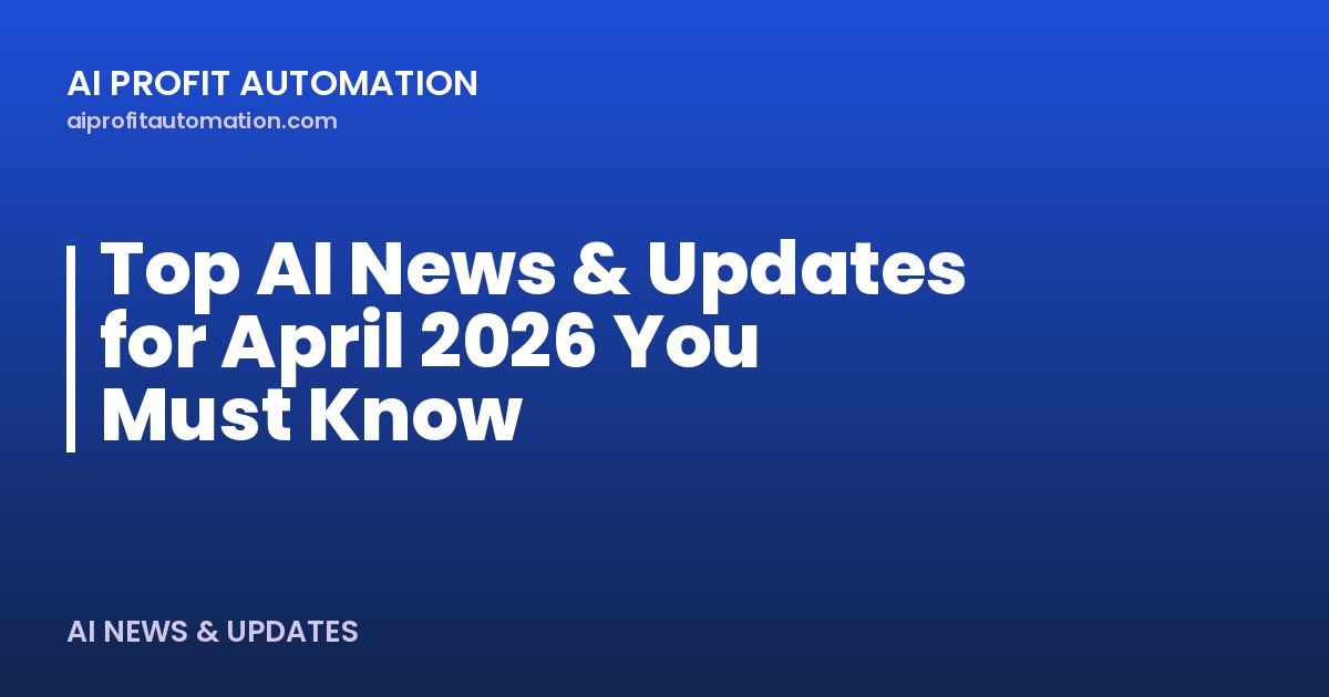 Top AI News & Updates for April 2026 You Must Know