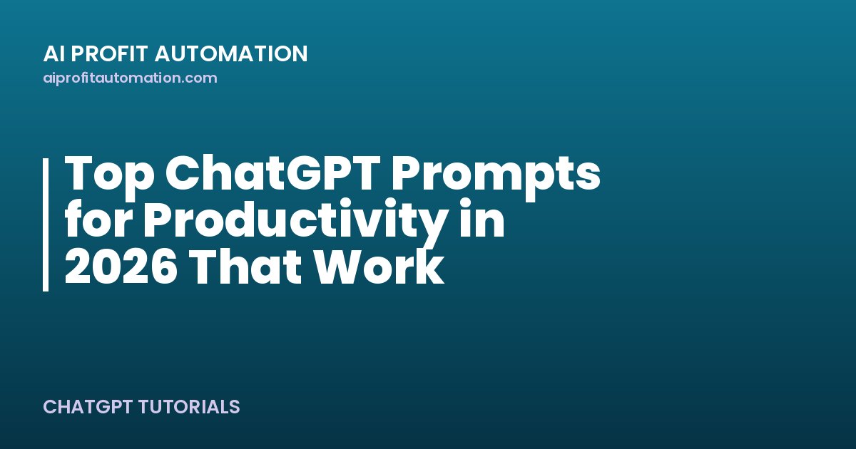 Top ChatGPT Prompts for Productivity in 2026 That Work