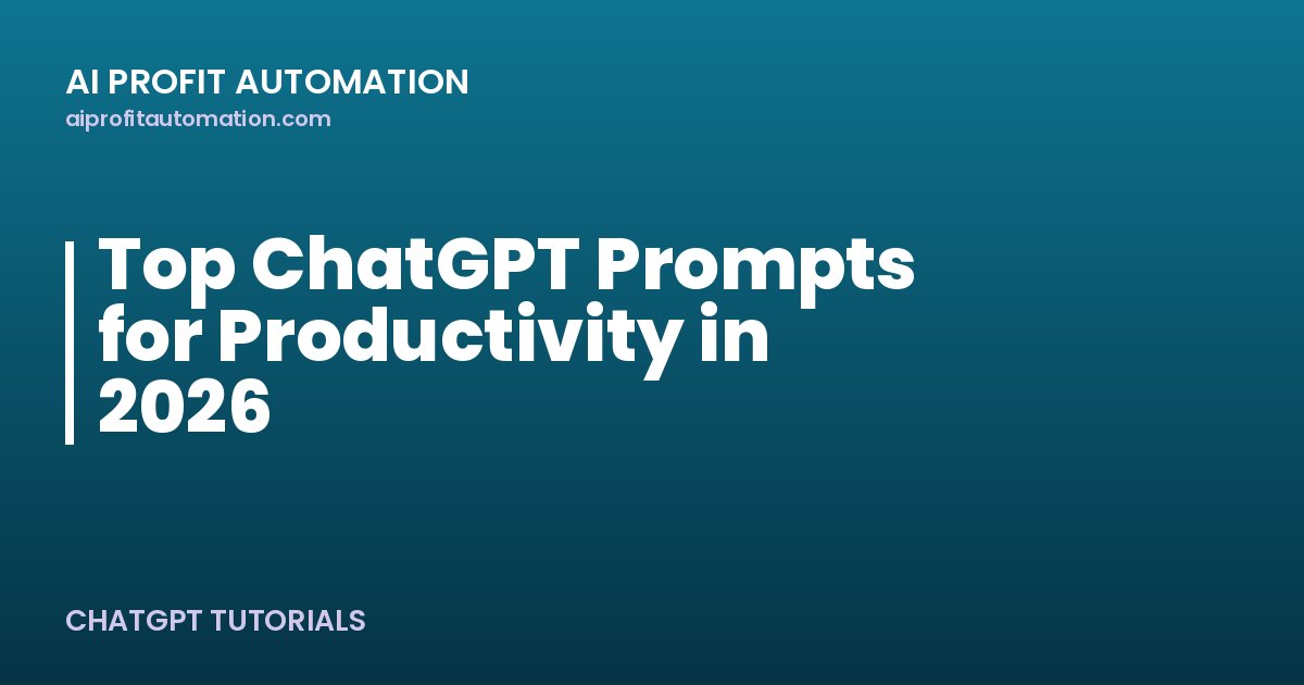 Top ChatGPT Prompts for Productivity in 2026