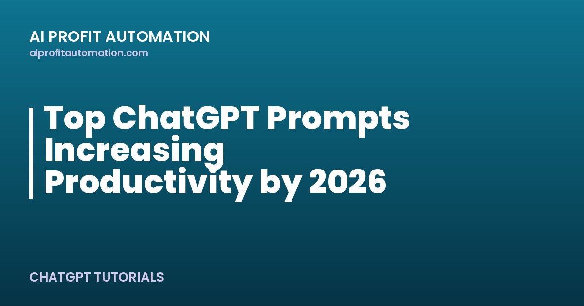 Top ChatGPT Prompts Increasing Productivity by 2026