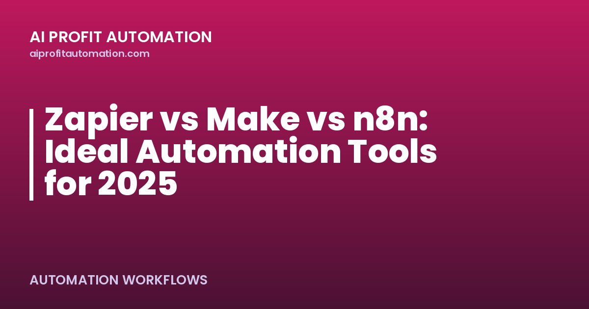 Zapier vs Make vs n8n: Ideal Automation Tools for 2025