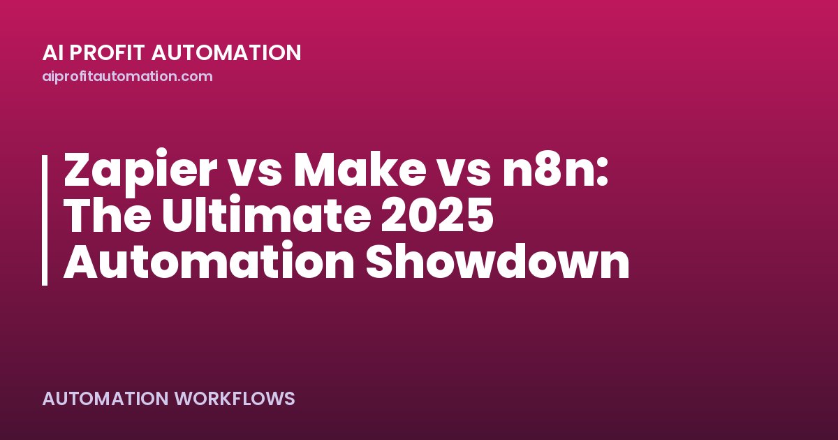 Zapier vs Make vs n8n: The Ultimate 2025 Automation Showdown